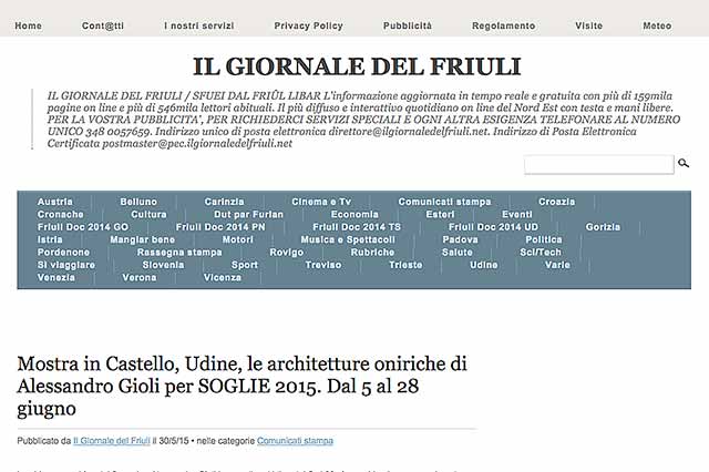 immagine pagina web sito Il giornale del Friuli