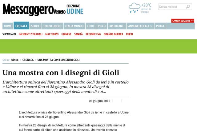 immagine pagina web sito Messagero Veneto