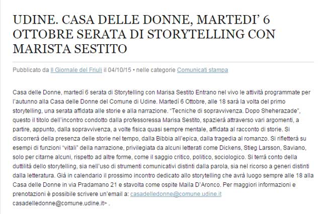 articolo del sito igiornaledelfriuli.net